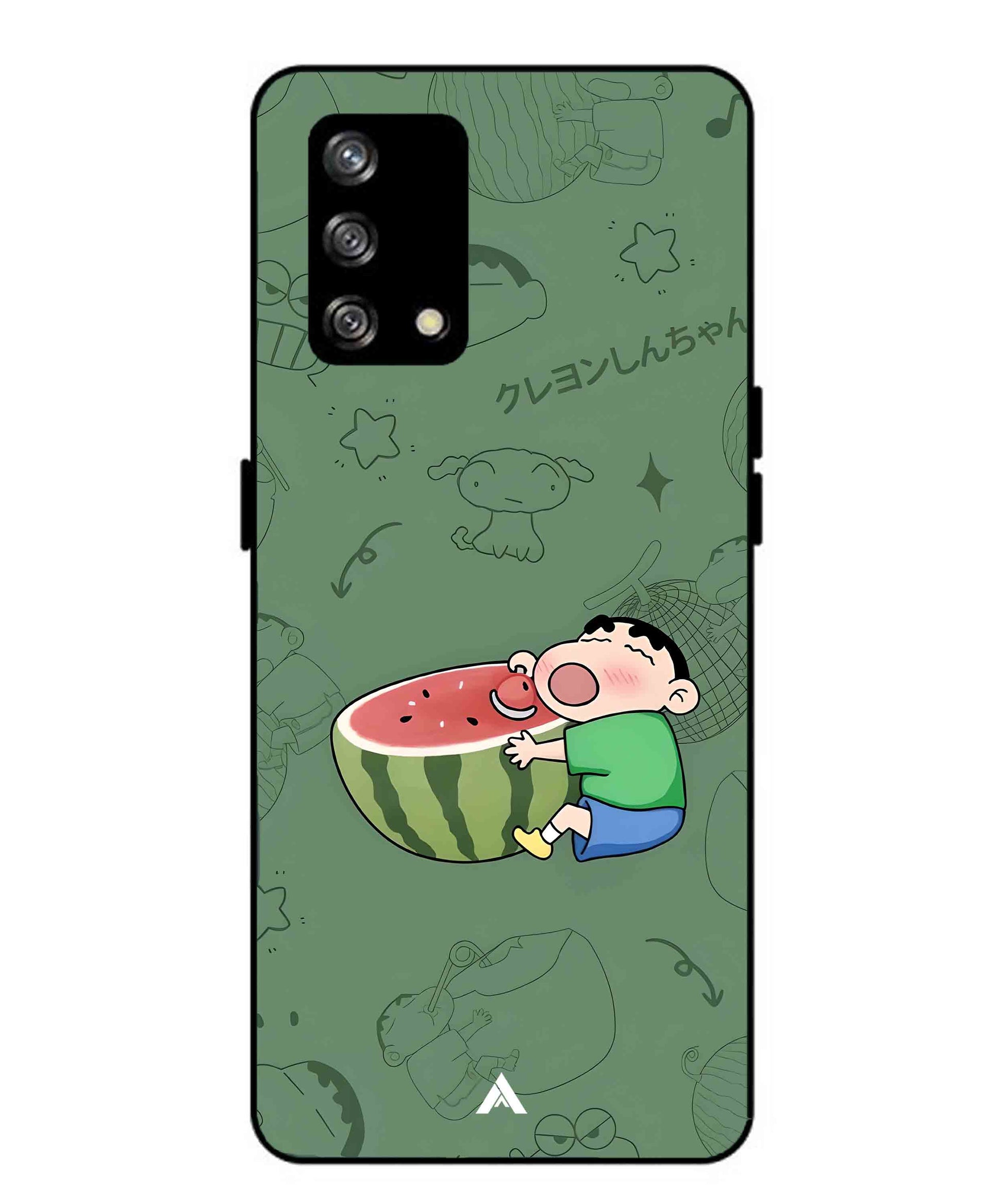 Melon Shinchan Metal Back Cover Phone Case for Oppo Reno 4F
