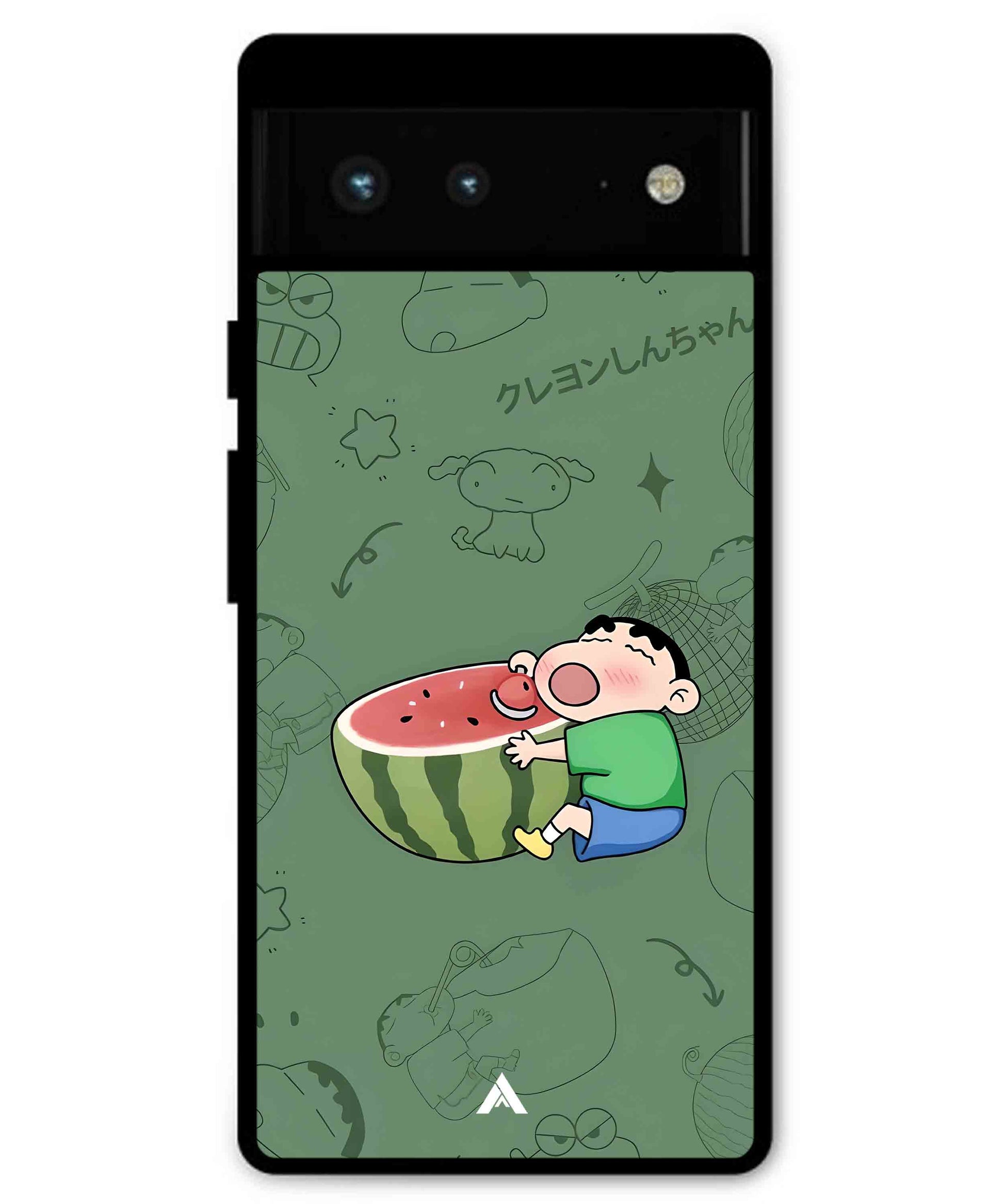 Melon Shinchan Metal Back Cover Phone Case for Pixel 6A
