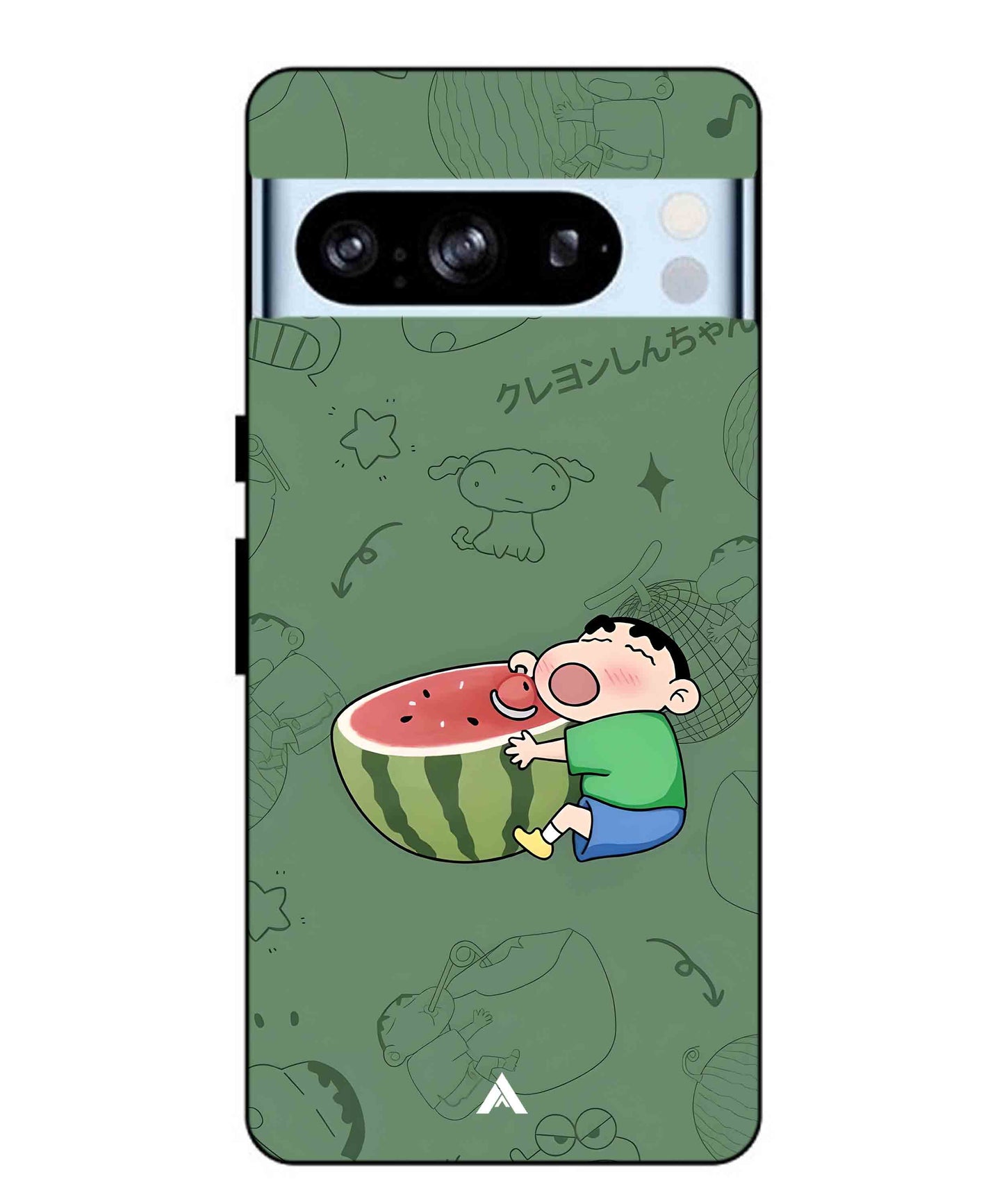 Melon Shinchan Metal Back Cover Phone Case for Pixel 8 Pro