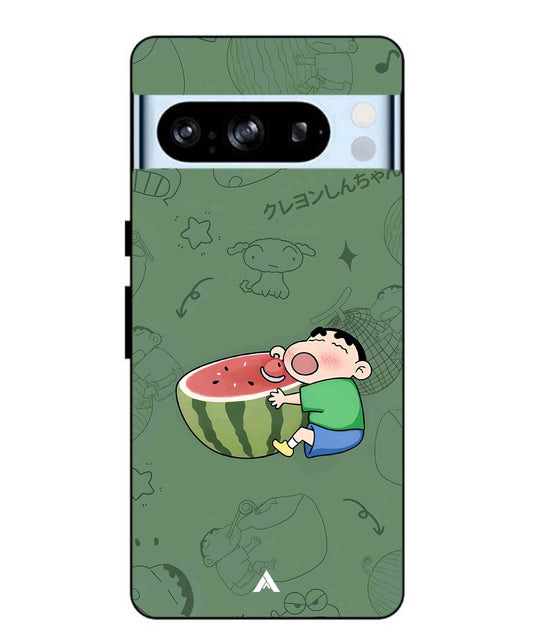 Melon Shinchan Metal Back Cover Phone Case for Pixel 8 Pro