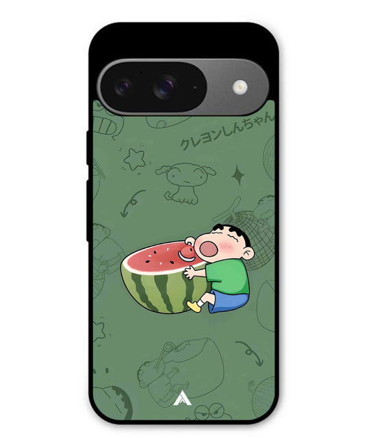 Melon Shinchan Metal Back Cover Phone Case for Pixel 9