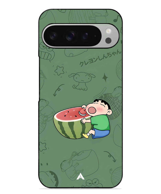 Melon Shinchan Metal Back Cover Phone Case for Pixel 9 Pro