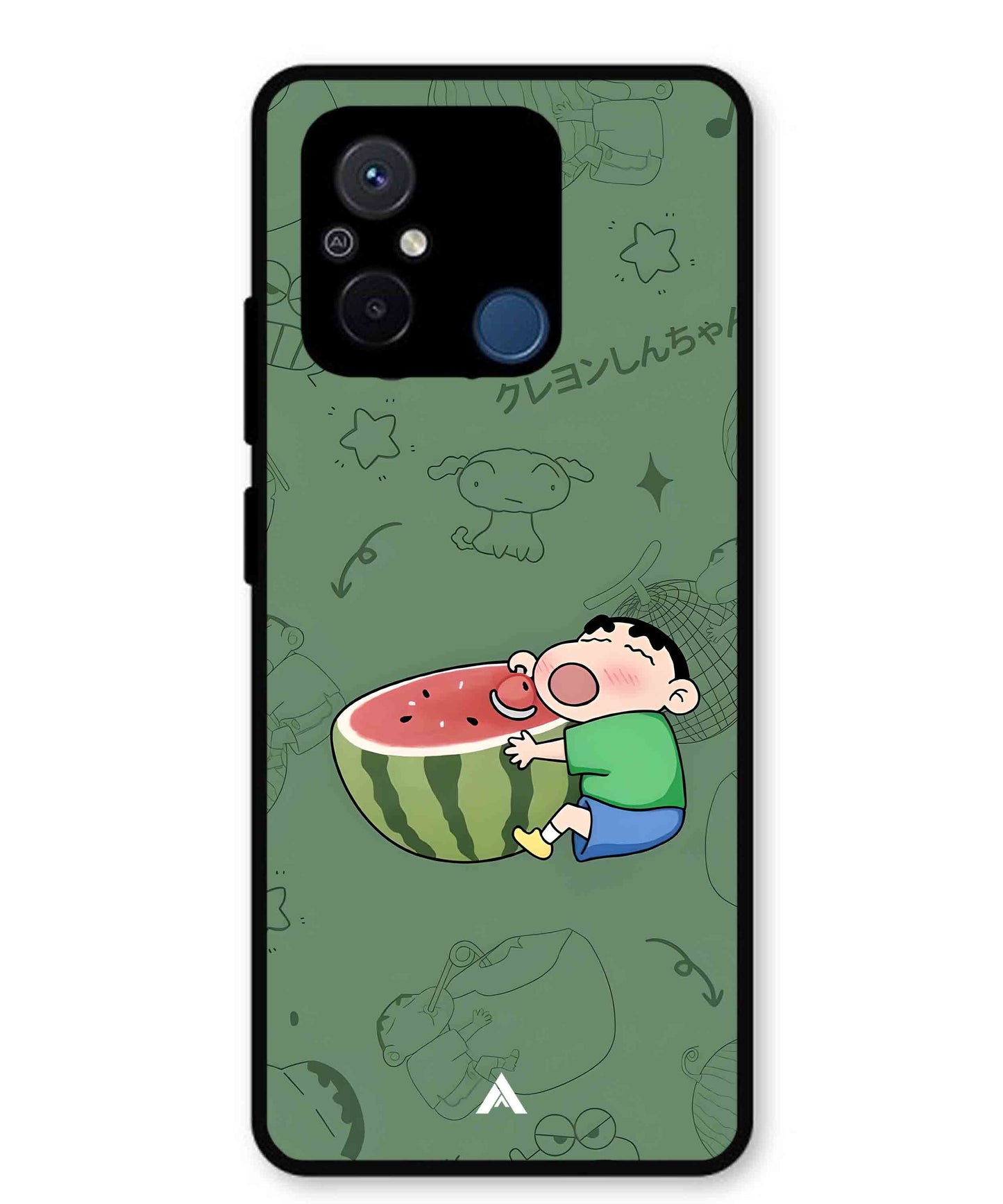 Melon Shinchan Metal Back Cover Phone Case for Poco C55