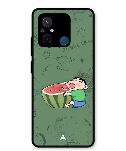 Melon Shinchan Metal Back Cover Phone Case for Poco C55