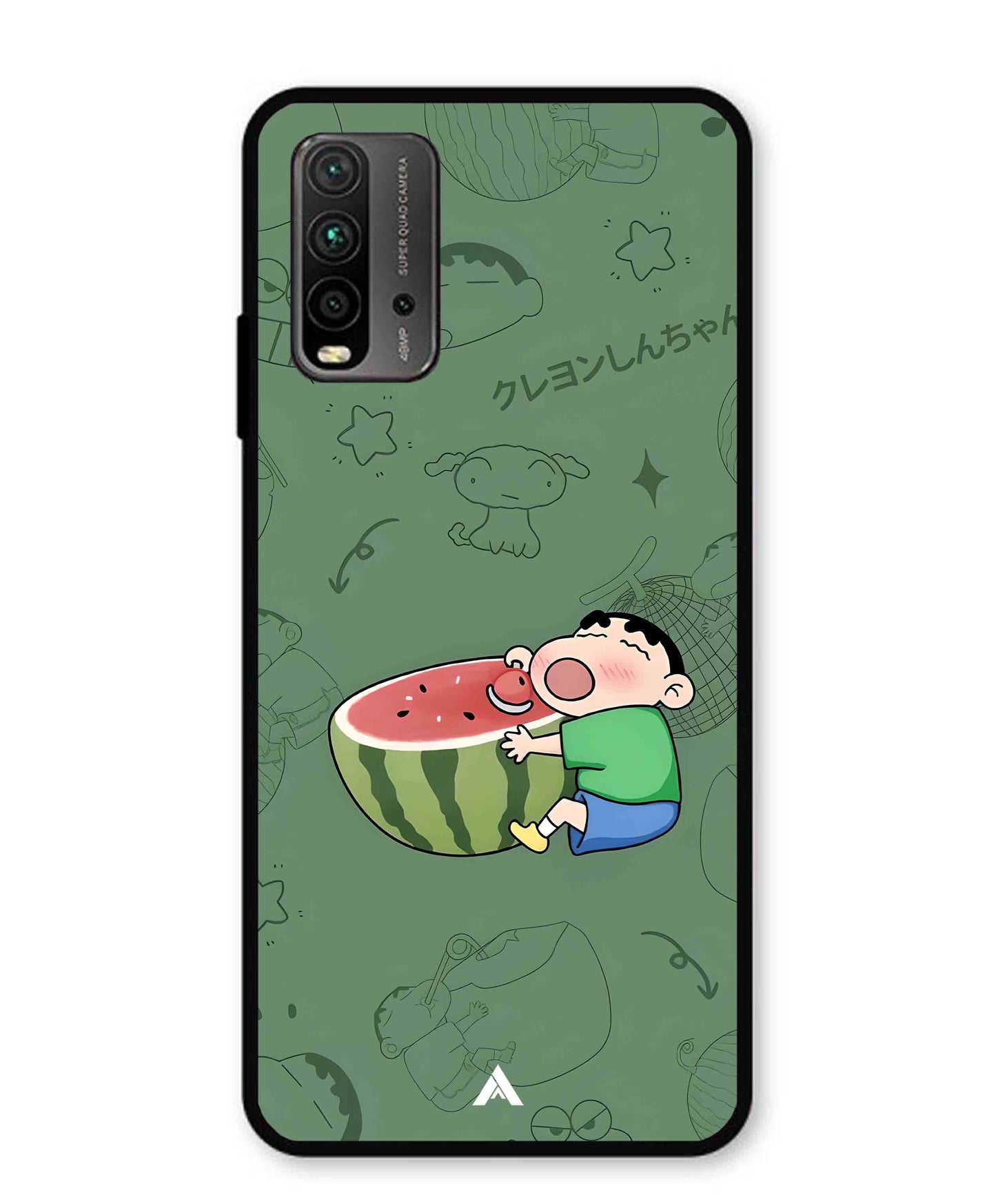 Melon Shinchan Metal Back Cover Phone Case for Poco M3