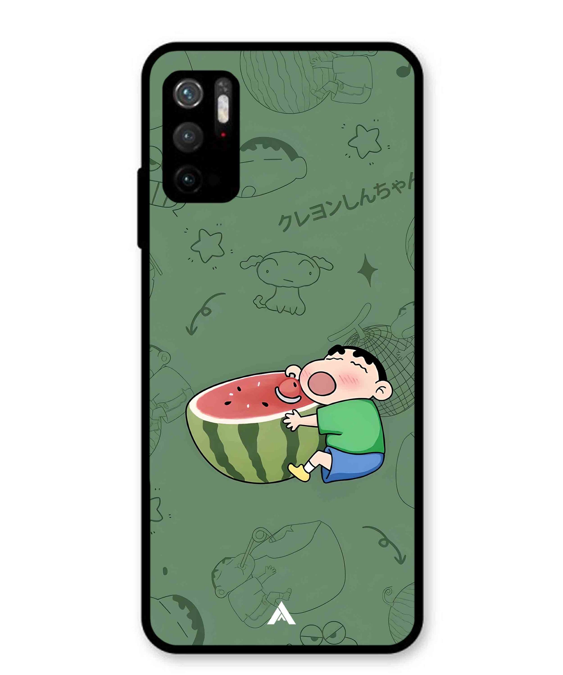 Melon Shinchan Metal Back Cover Phone Case for Poco M3 Pro