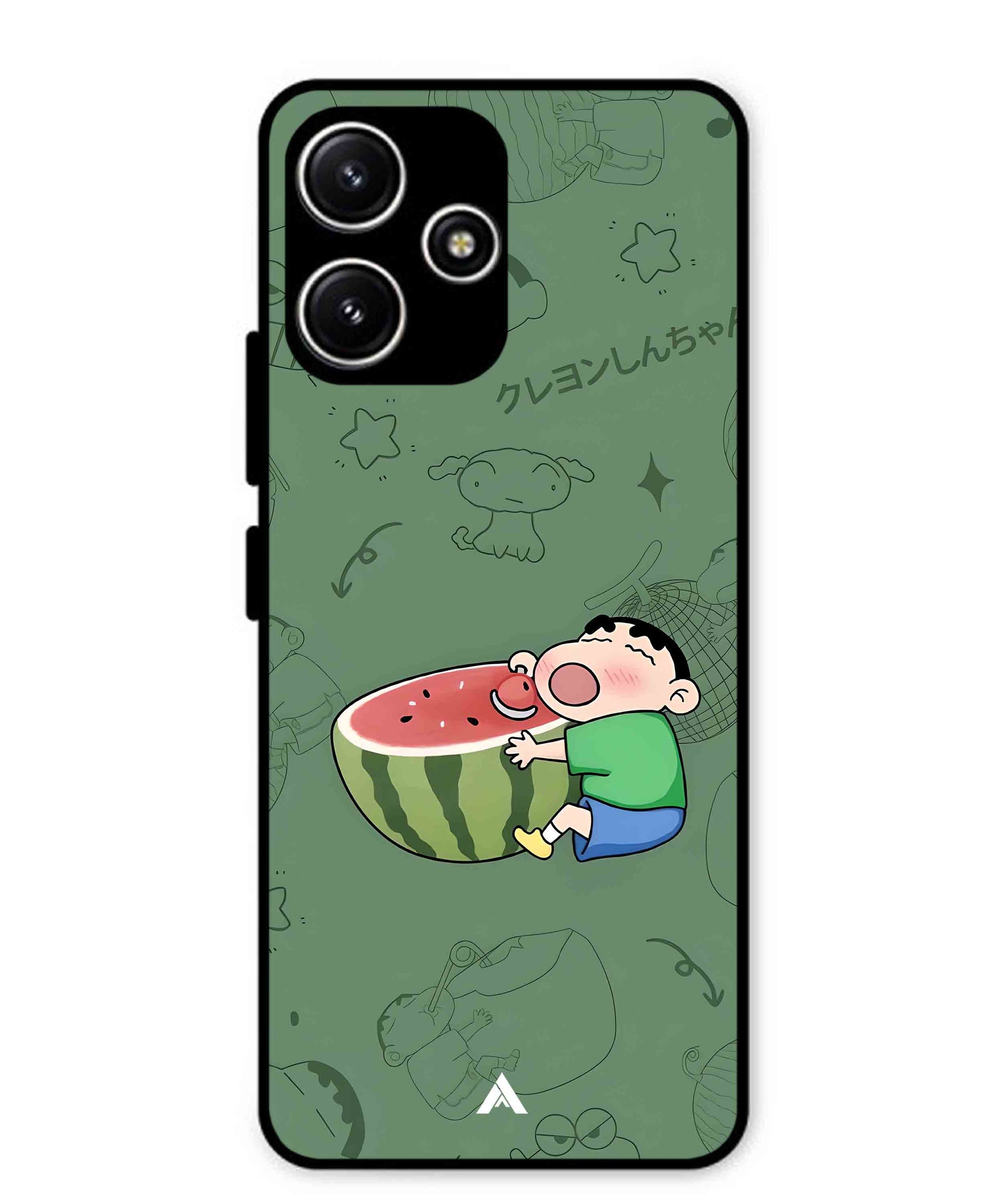 Melon Shinchan Metal Back Cover Phone Case for Poco M6 Pro
