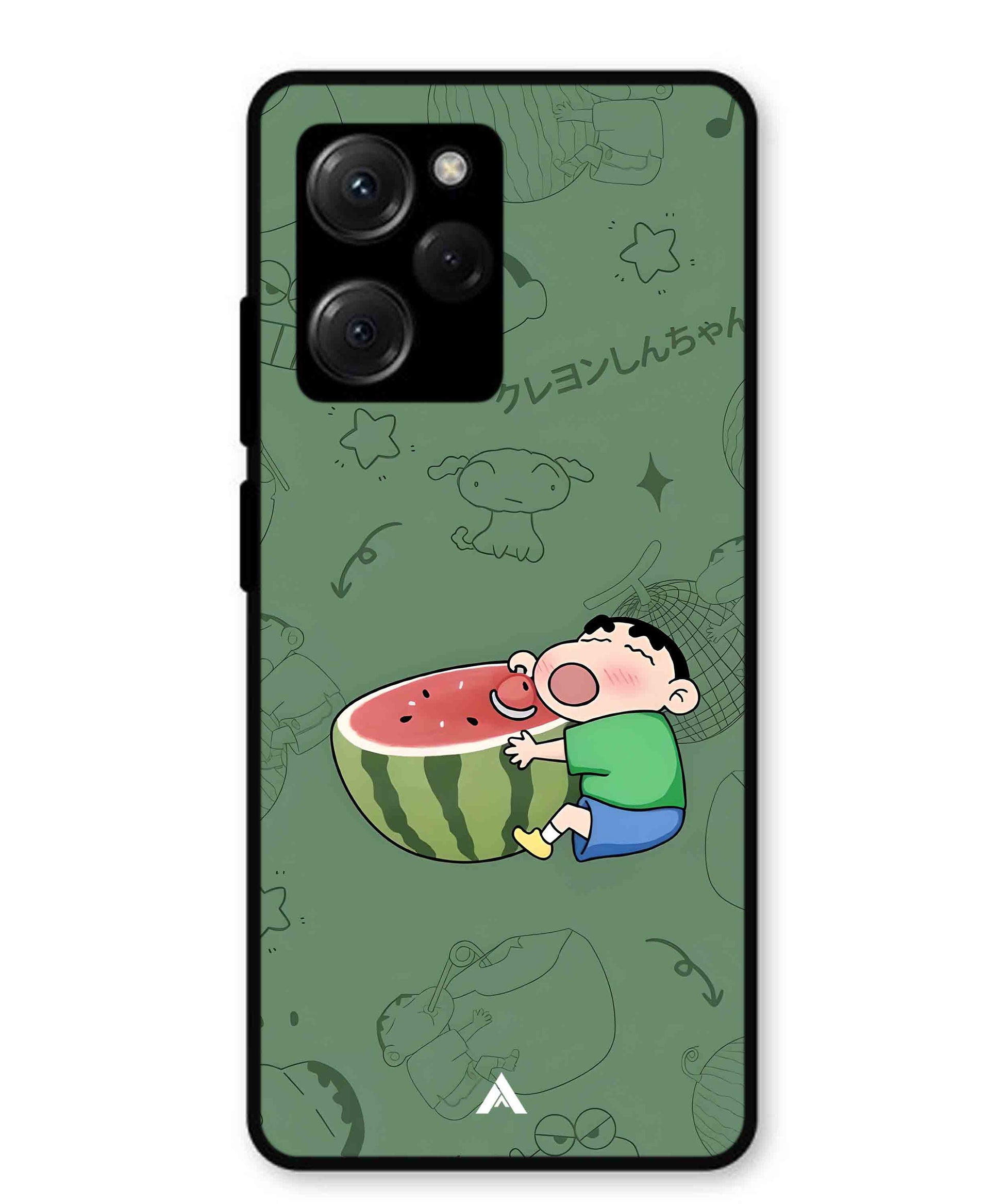 Melon Shinchan Metal Back Cover Phone Case for Poco X5 Pro