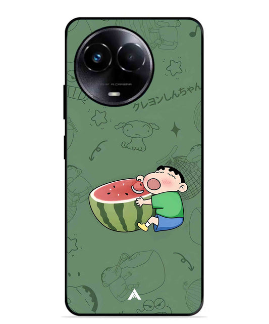 Melon Shinchan Metal Back Cover Phone Case for Realme 11X