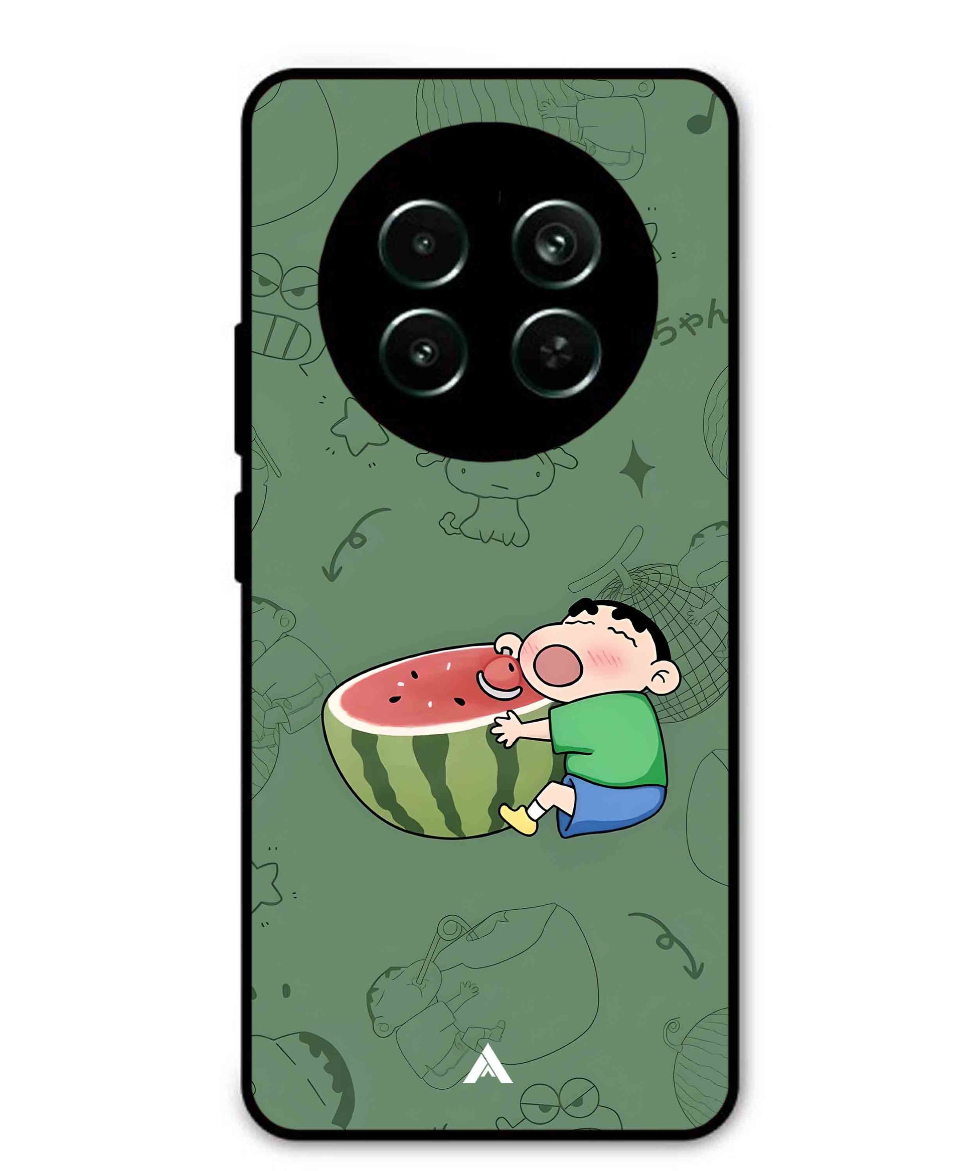 Melon Shinchan Metal Back Cover Phone Case for Realme 12x