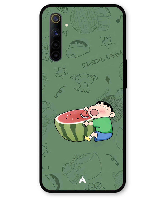 Melon Shinchan Metal Back Cover Phone Case for Realme 6