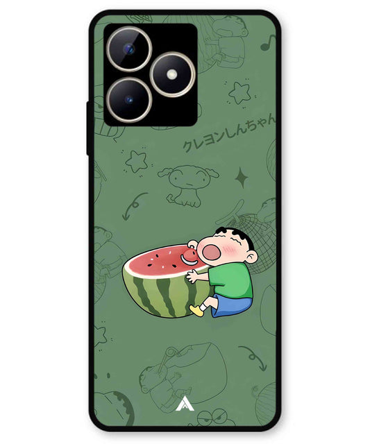 Melon Shinchan Metal Back Cover Phone Case for Realme C51