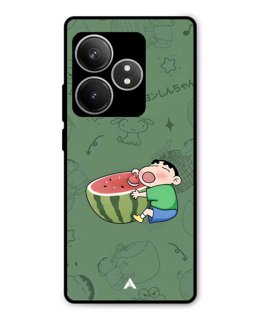 Melon Shinchan Metal Back Cover Phone Case for Realme GT 6T