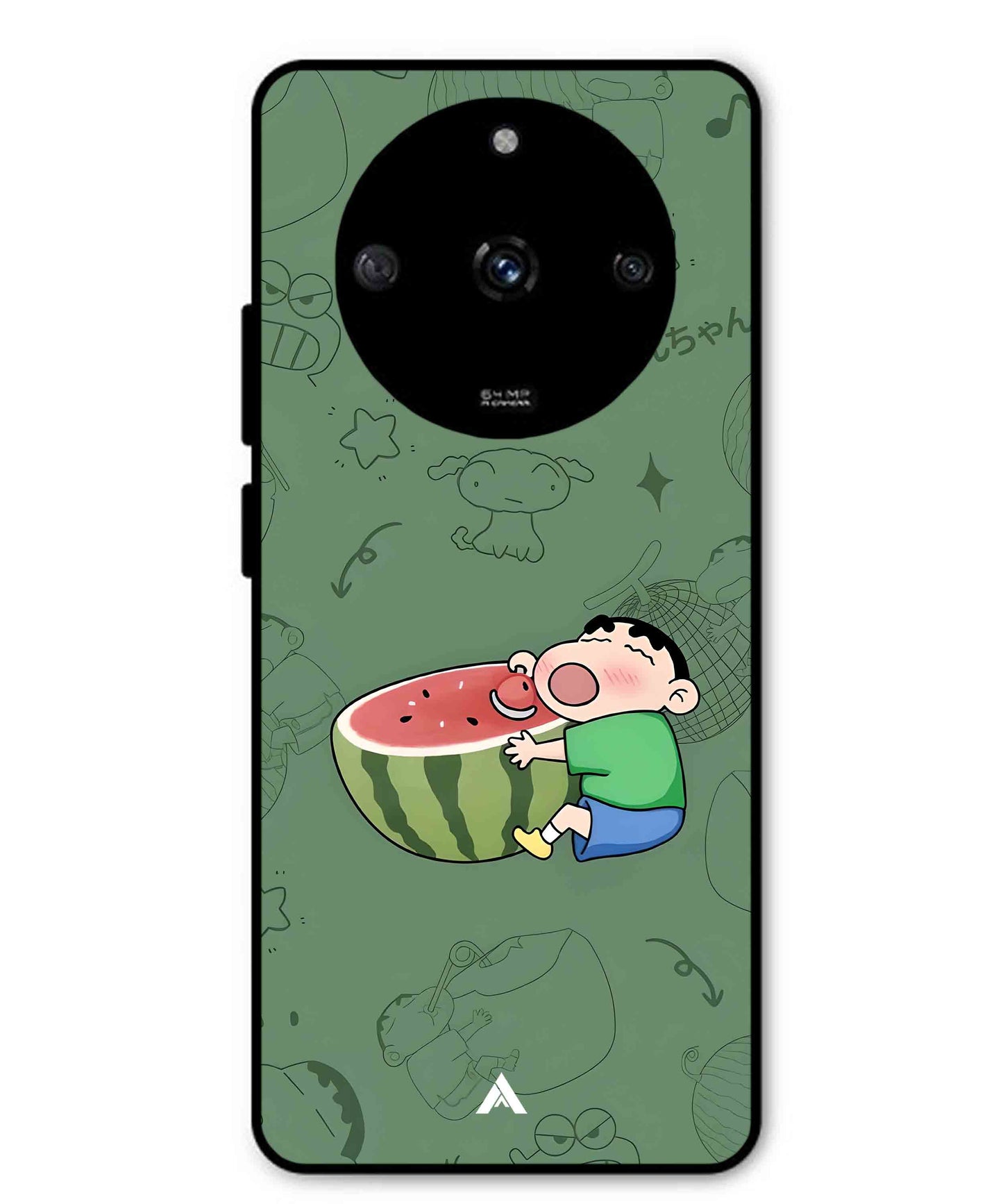 Melon Shinchan Metal Back Cover Phone Case for Realme Narzo 60