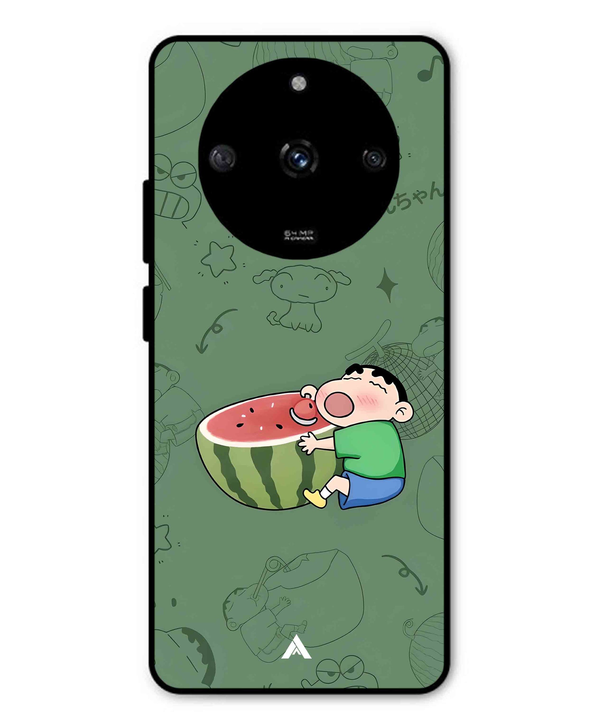 Melon Shinchan Metal Back Cover Phone Case for Realme Narzo 60