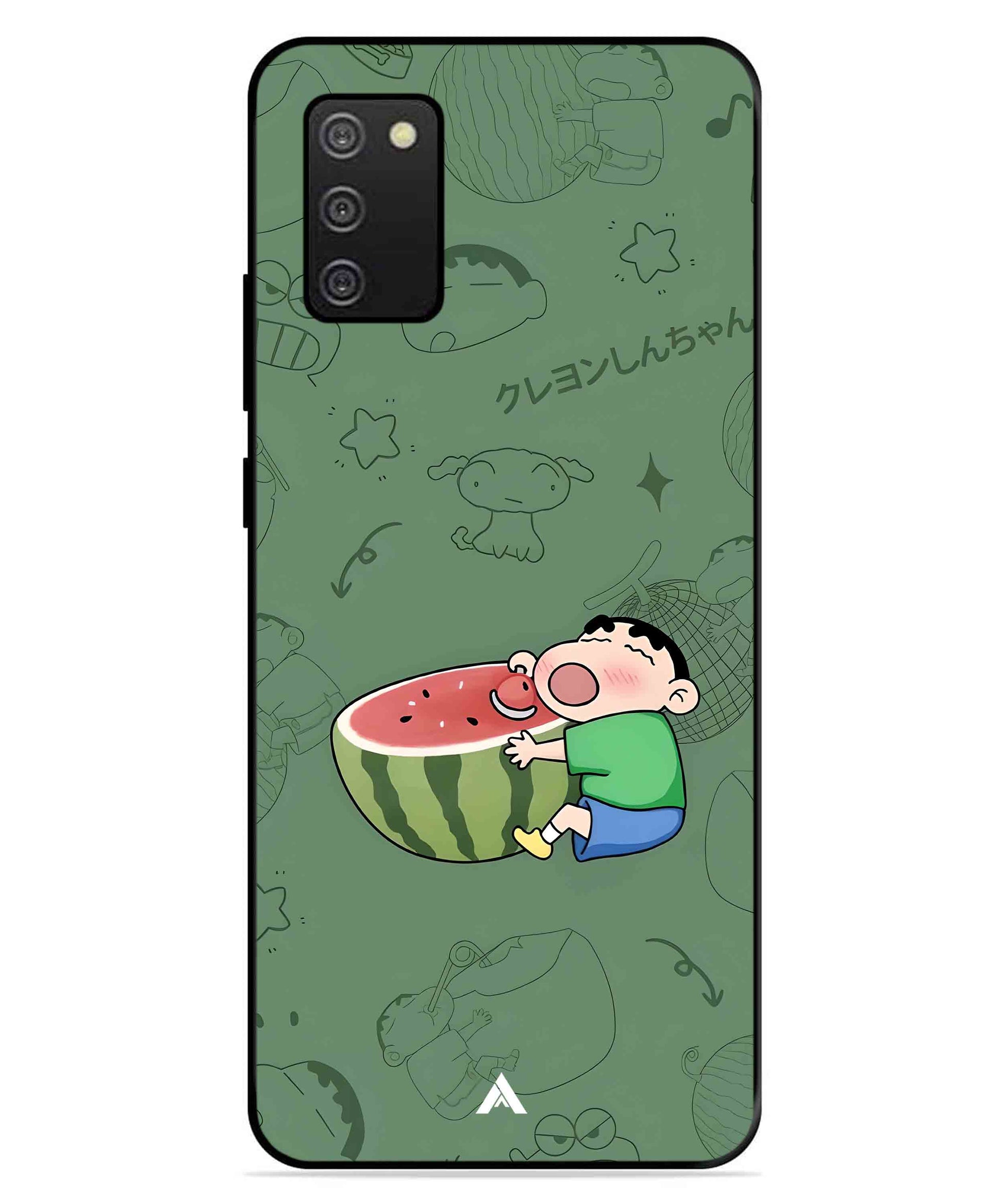 Melon Shinchan Metal Back Cover Phone Case for Samsung Galaxy A03s