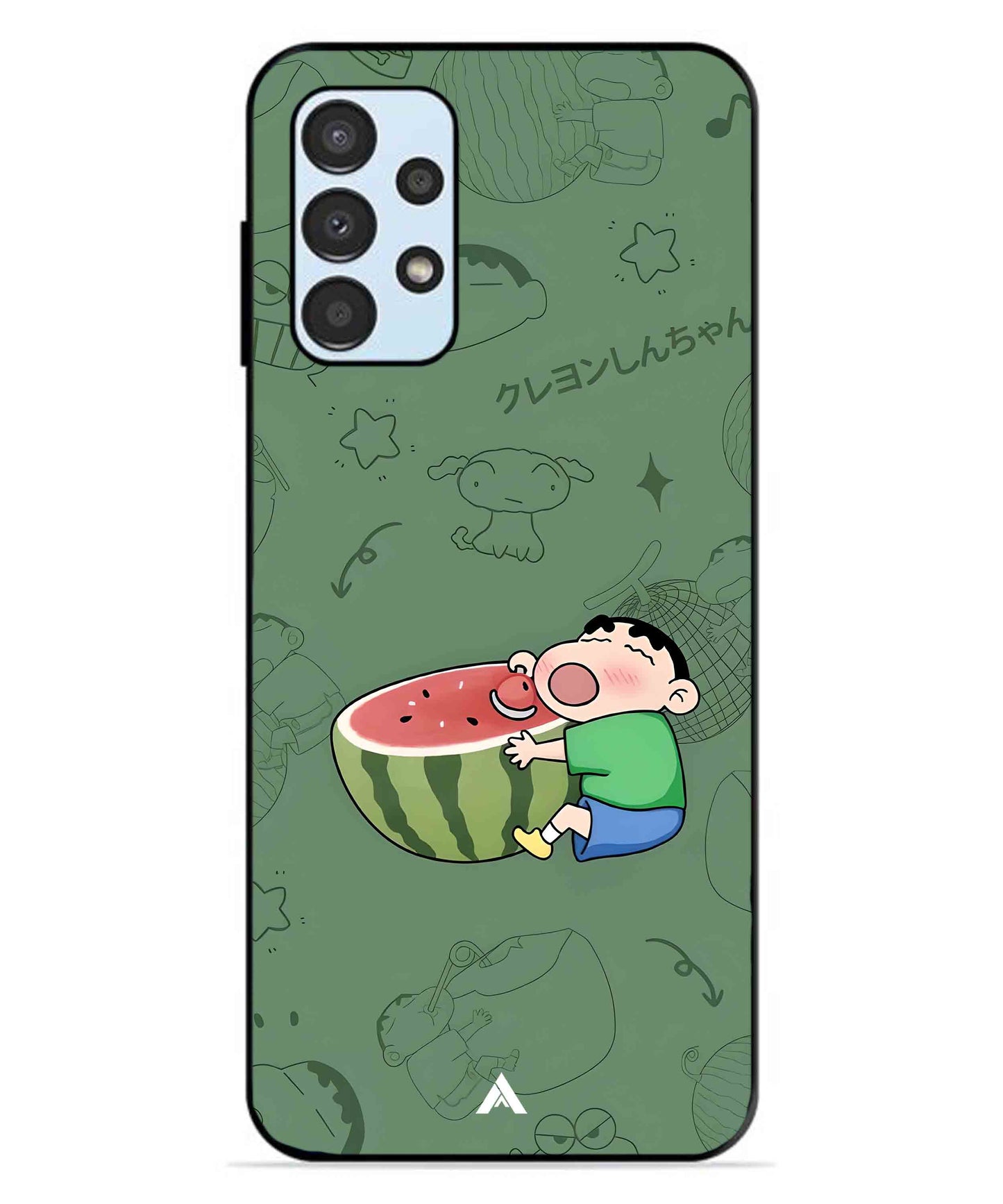 Melon Shinchan Metal Back Cover Phone Case for Samsung Galaxy A13 4G
