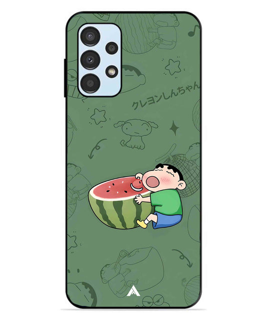 Melon Shinchan Metal Back Cover Phone Case for Samsung Galaxy A13 4G