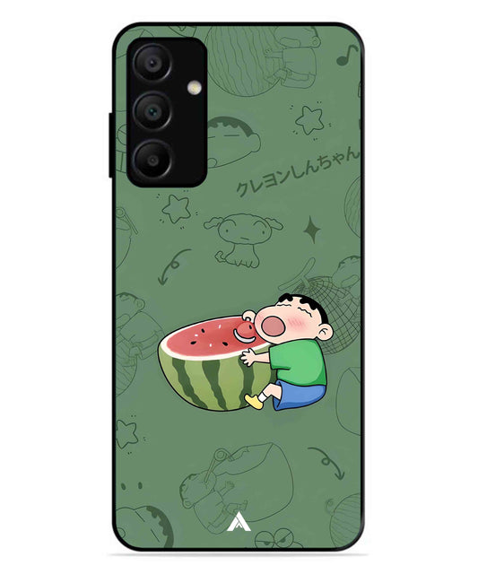 Melon Shinchan Metal Back Cover Phone Case for Samsung Galaxy A15 5G