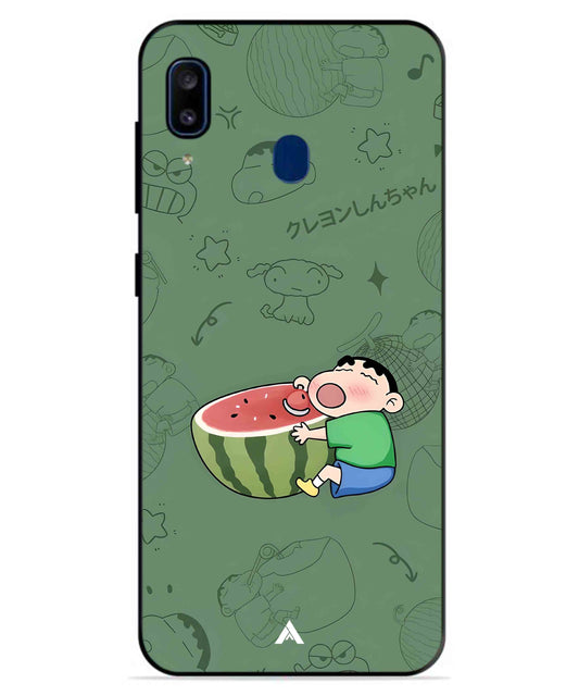 Melon Shinchan Metal Back Cover Phone Case for Samsung Galaxy A20
