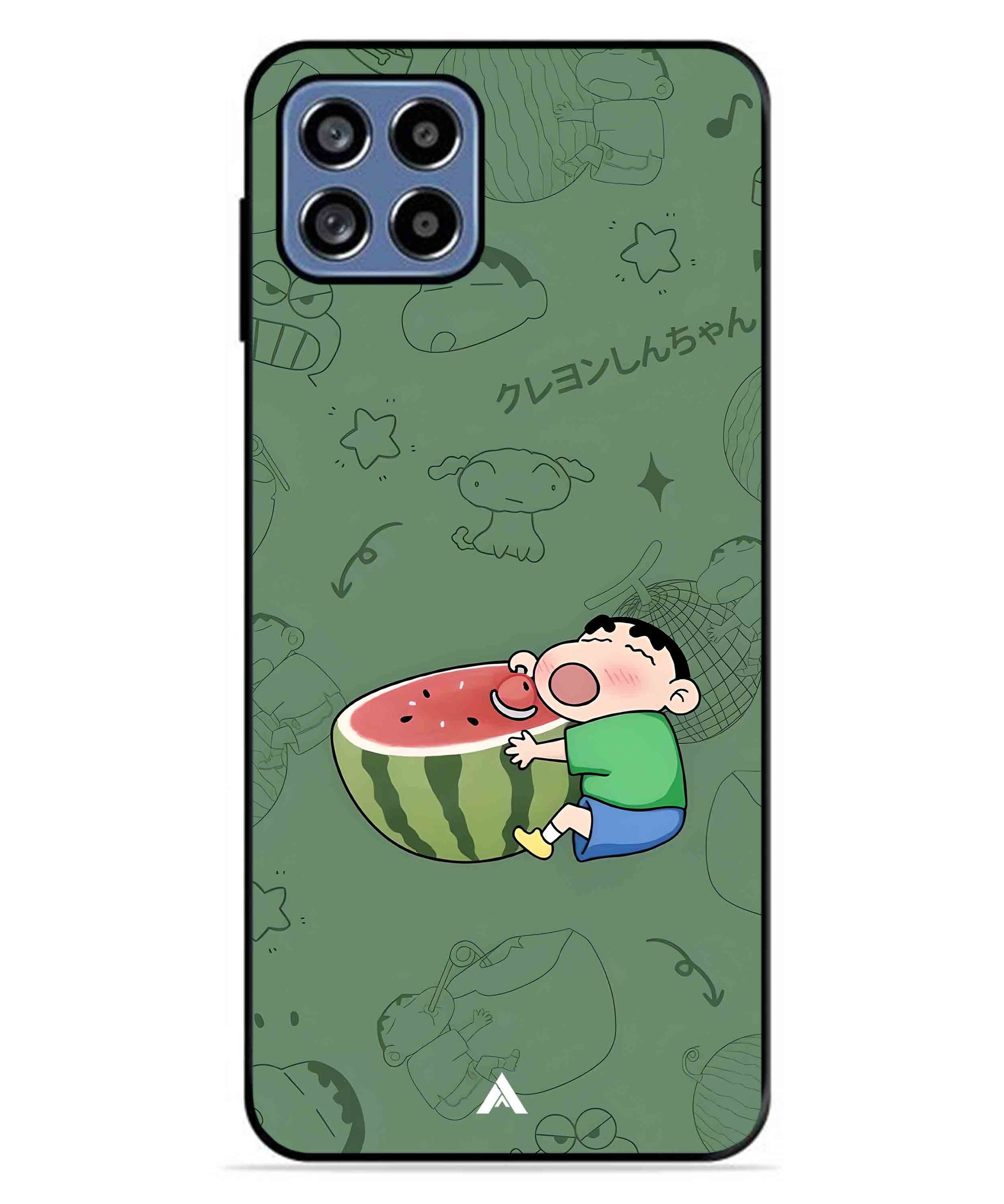 Melon Shinchan Metal Back Cover Phone Case for Samsung Galaxy A22 5G
