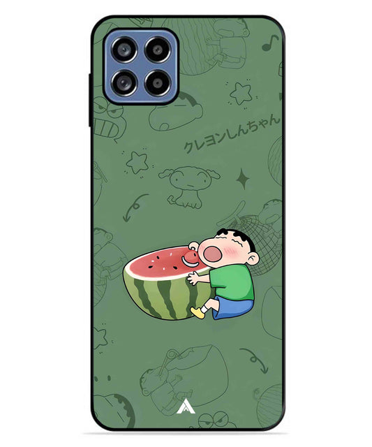 Melon Shinchan Metal Back Cover Phone Case for Samsung Galaxy A22 5G