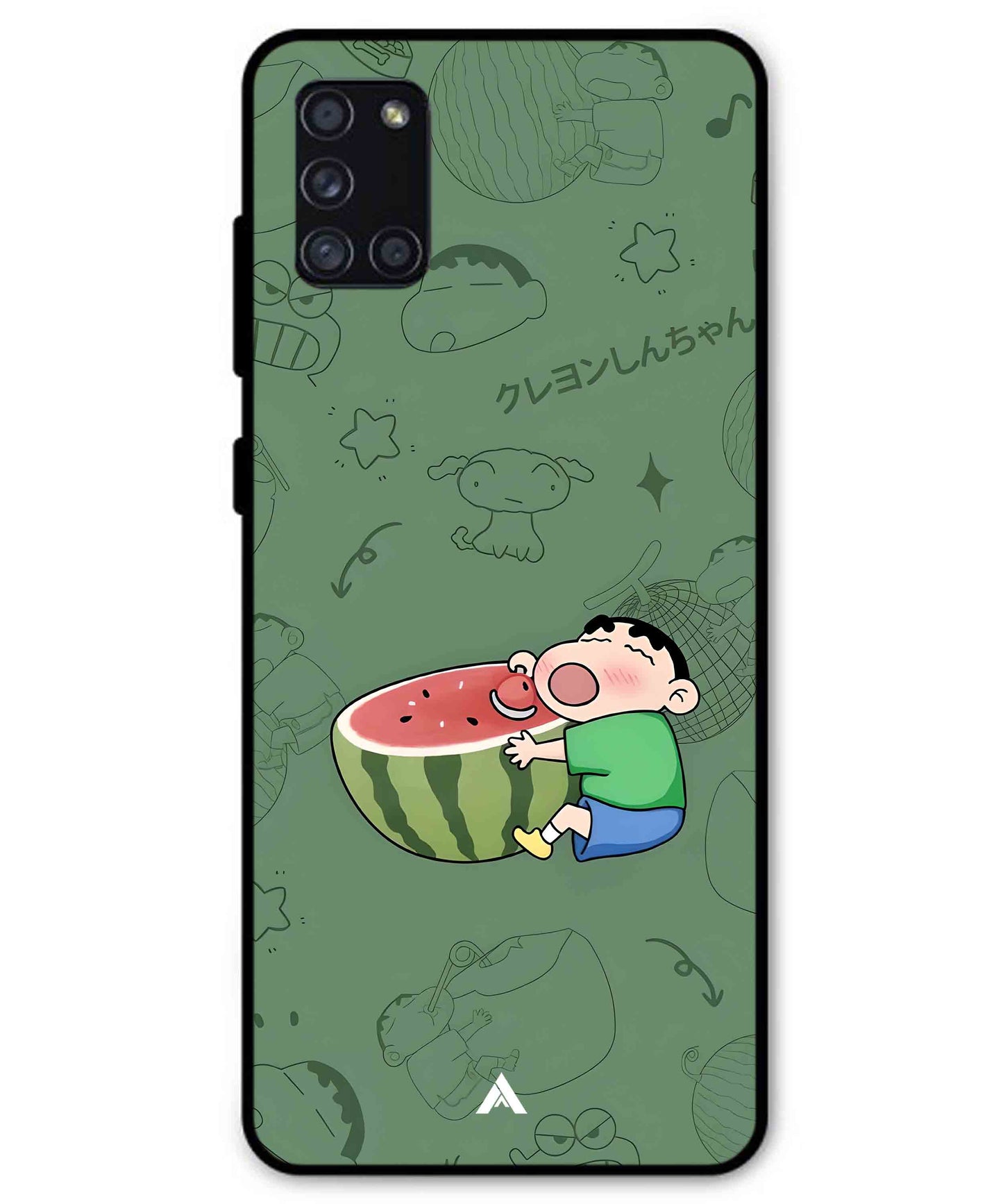 Melon Shinchan Metal Back Cover Phone Case for Samsung Galaxy A31