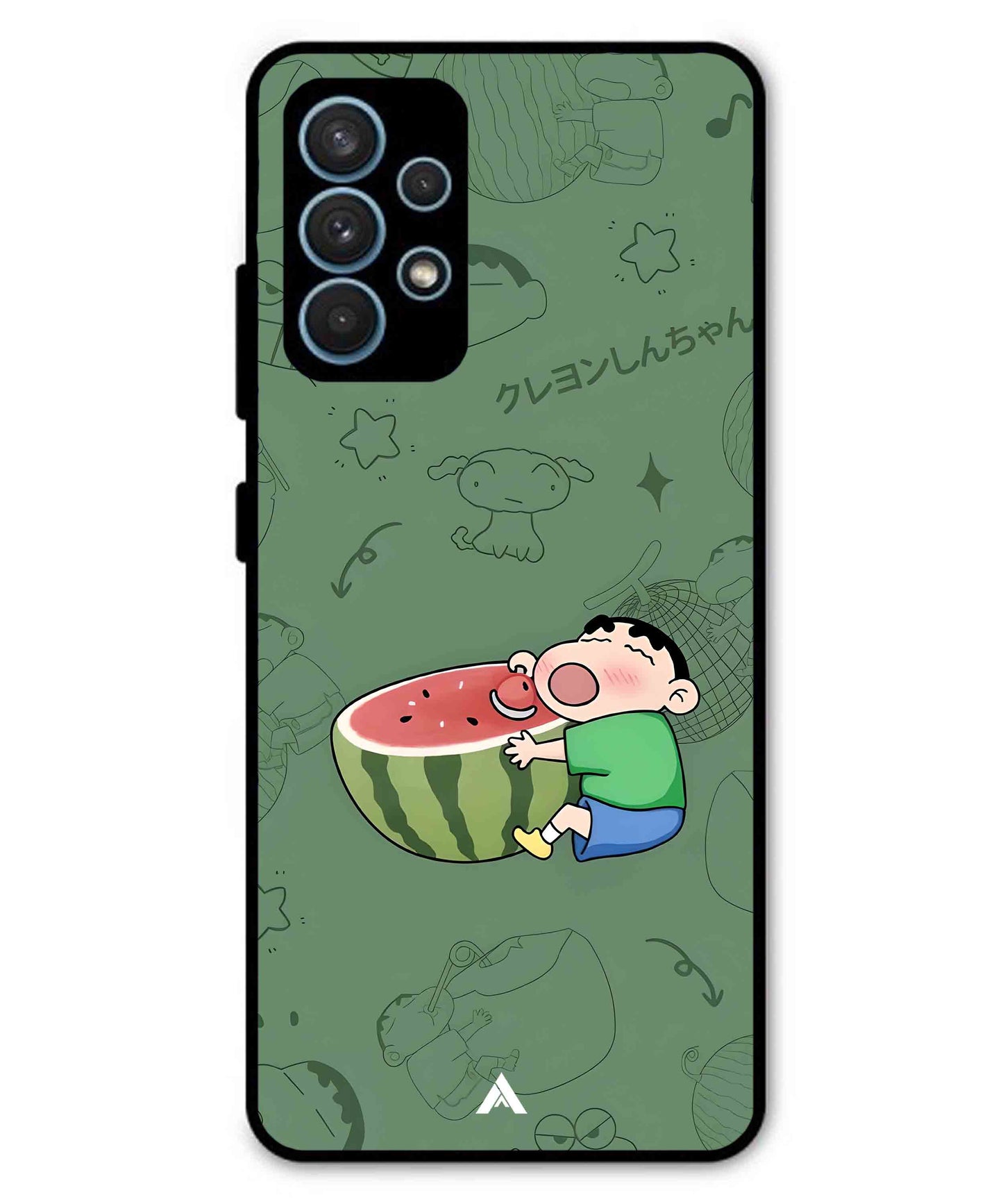 Melon Shinchan Metal Back Cover Phone Case for Samsung Galaxy A32 4G