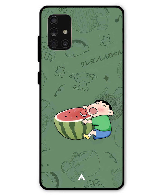 Melon Shinchan Metal Back Cover Phone Case for Samsung Galaxy A71
