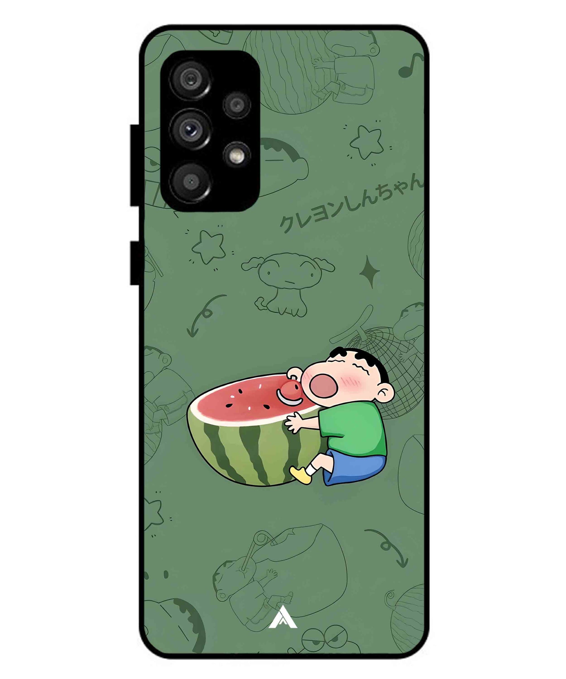 Melon Shinchan Metal Back Cover Phone Case for Samsung Galaxy A73