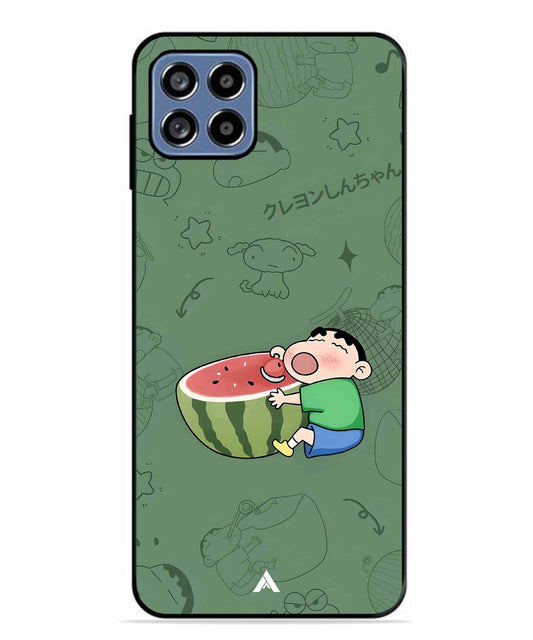 Melon Shinchan Metal Back Cover Phone Case for Samsung Galaxy F42