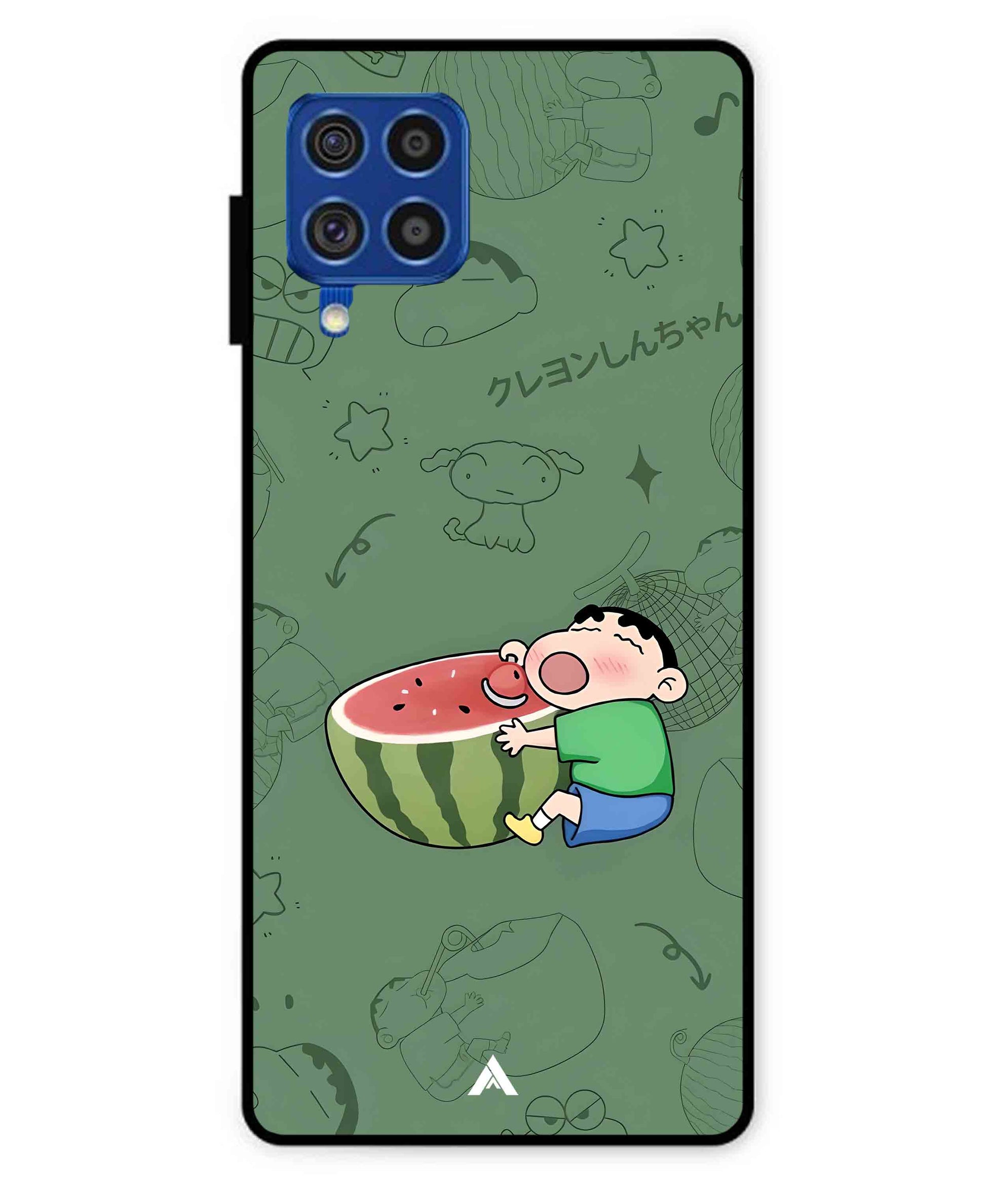 Melon Shinchan Metal Back Cover Phone Case for Samsung Galaxy F62