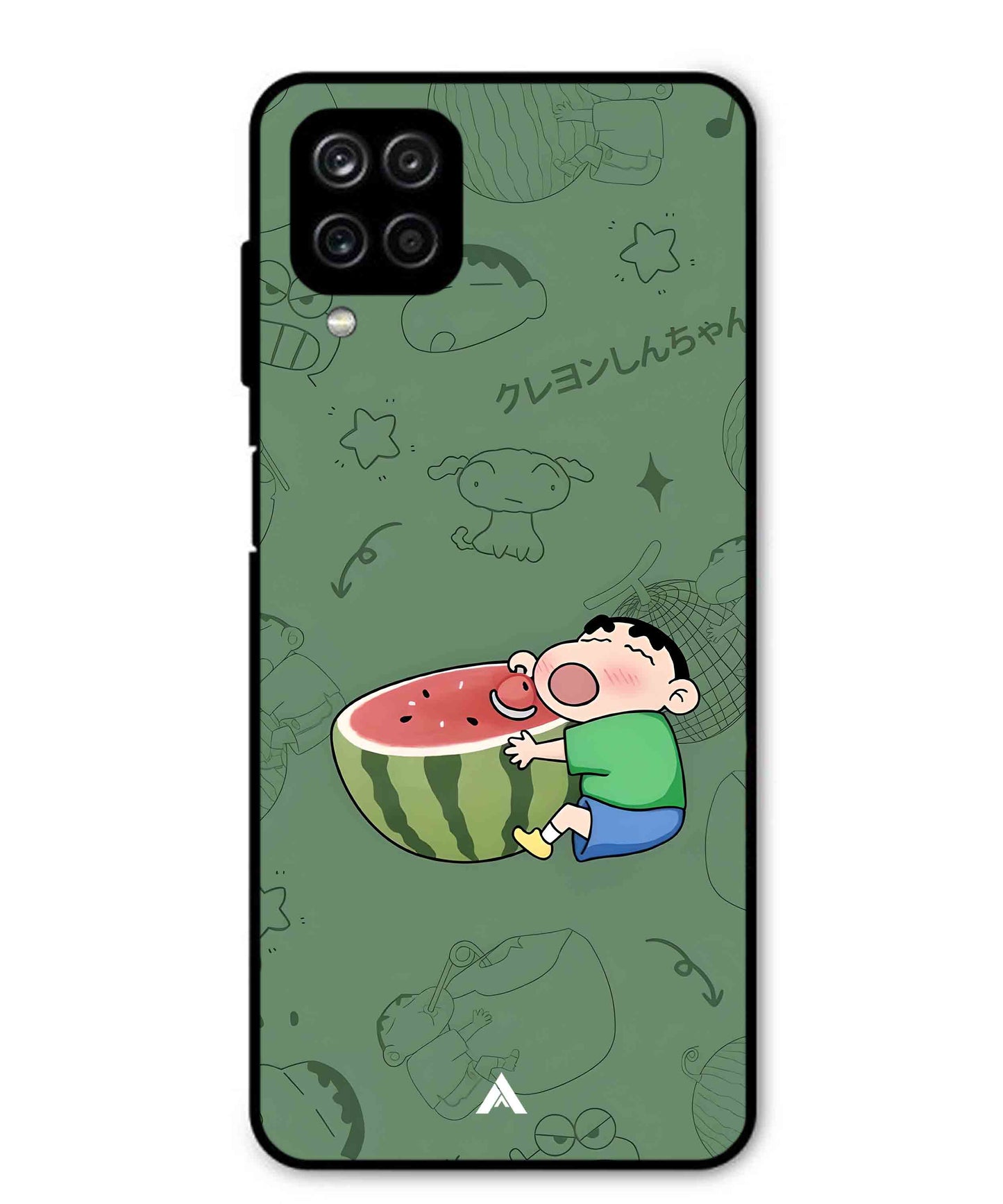 Melon Shinchan Metal Back Cover Phone Case for Samsung Galaxy M12