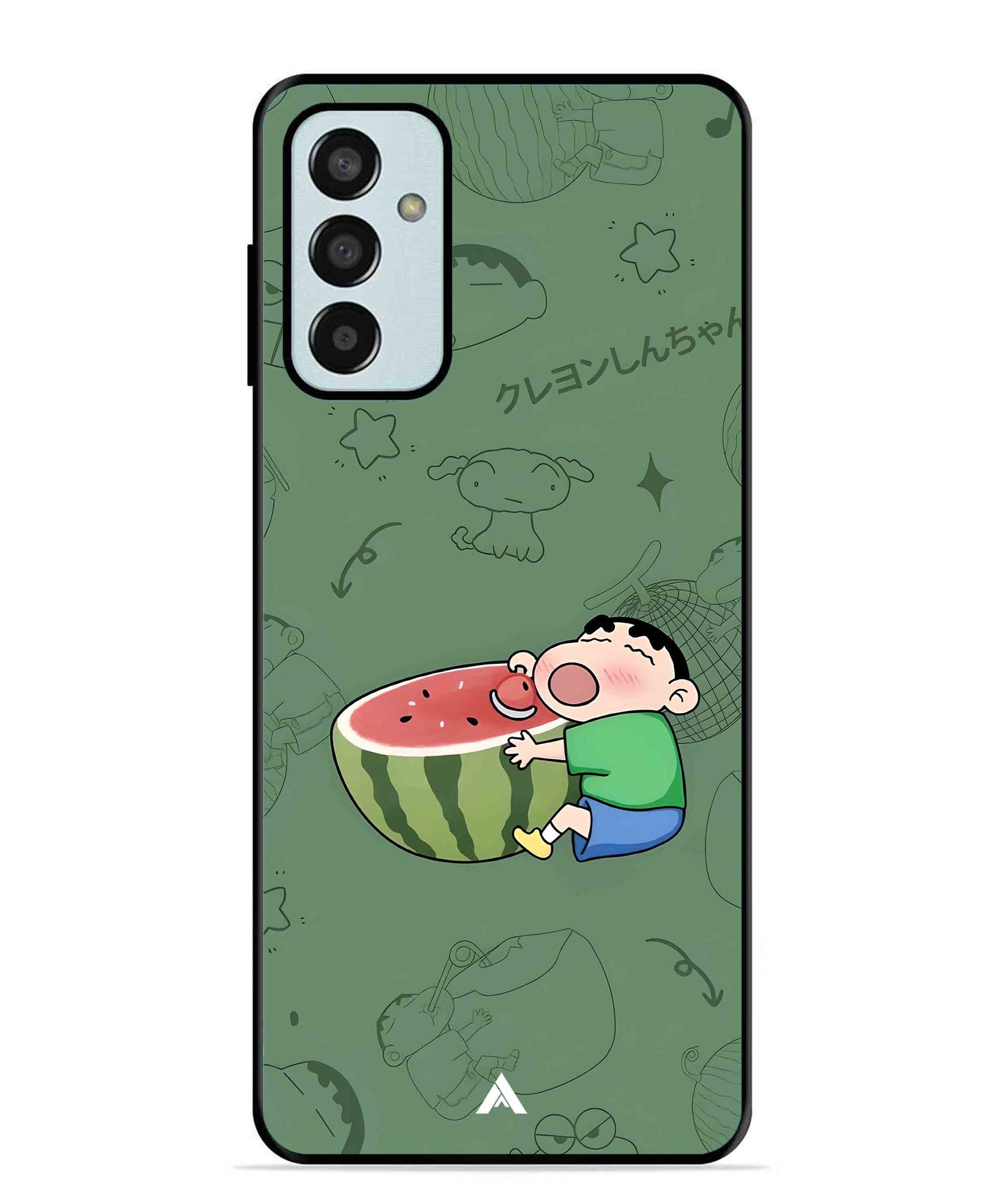 Melon Shinchan Metal Back Cover Phone Case for Samsung Galaxy M13 4G