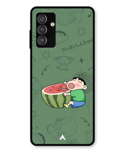 Melon Shinchan Metal Back Cover Phone Case for Samsung Galaxy M14