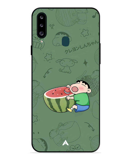 Melon Shinchan Metal Back Cover Phone Case for Samsung Galaxy M30