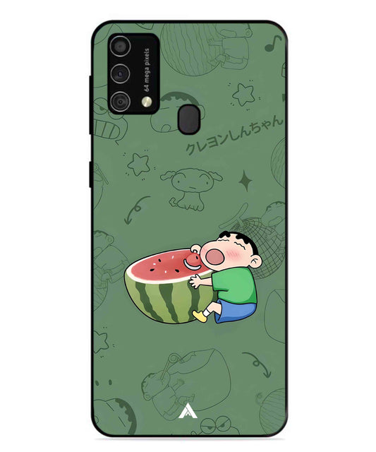 Melon Shinchan Metal Back Cover Phone Case for Samsung Galaxy M31