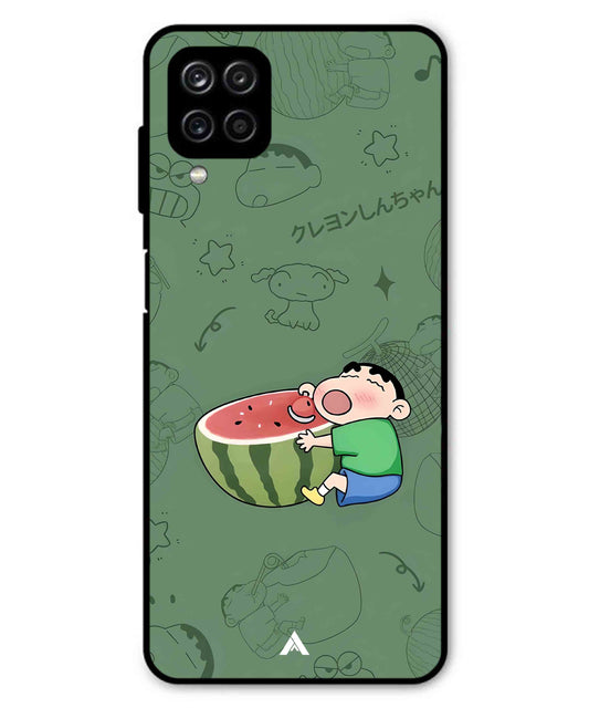 Melon Shinchan Metal Back Cover Phone Case for Samsung Galaxy M33