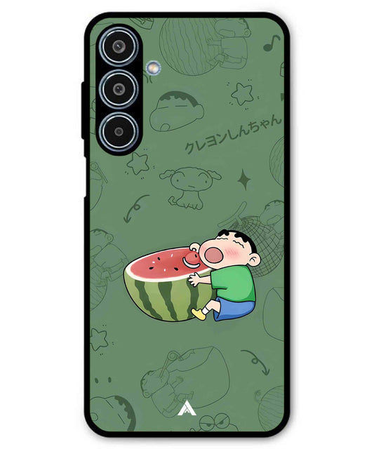 Melon Shinchan Metal Back Cover Phone Case for Samsung Galaxy M35