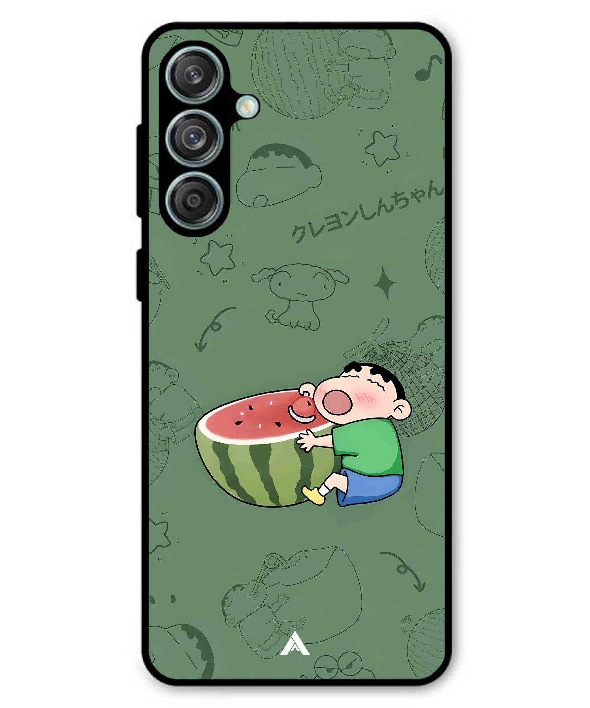 Melon Shinchan Metal Back Cover Phone Case for Samsung Galaxy M55