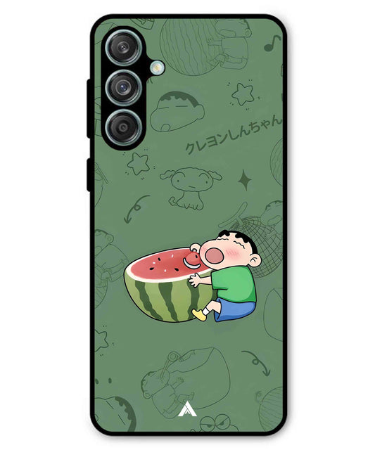 Melon Shinchan Metal Back Cover Phone Case for Samsung Galaxy M55
