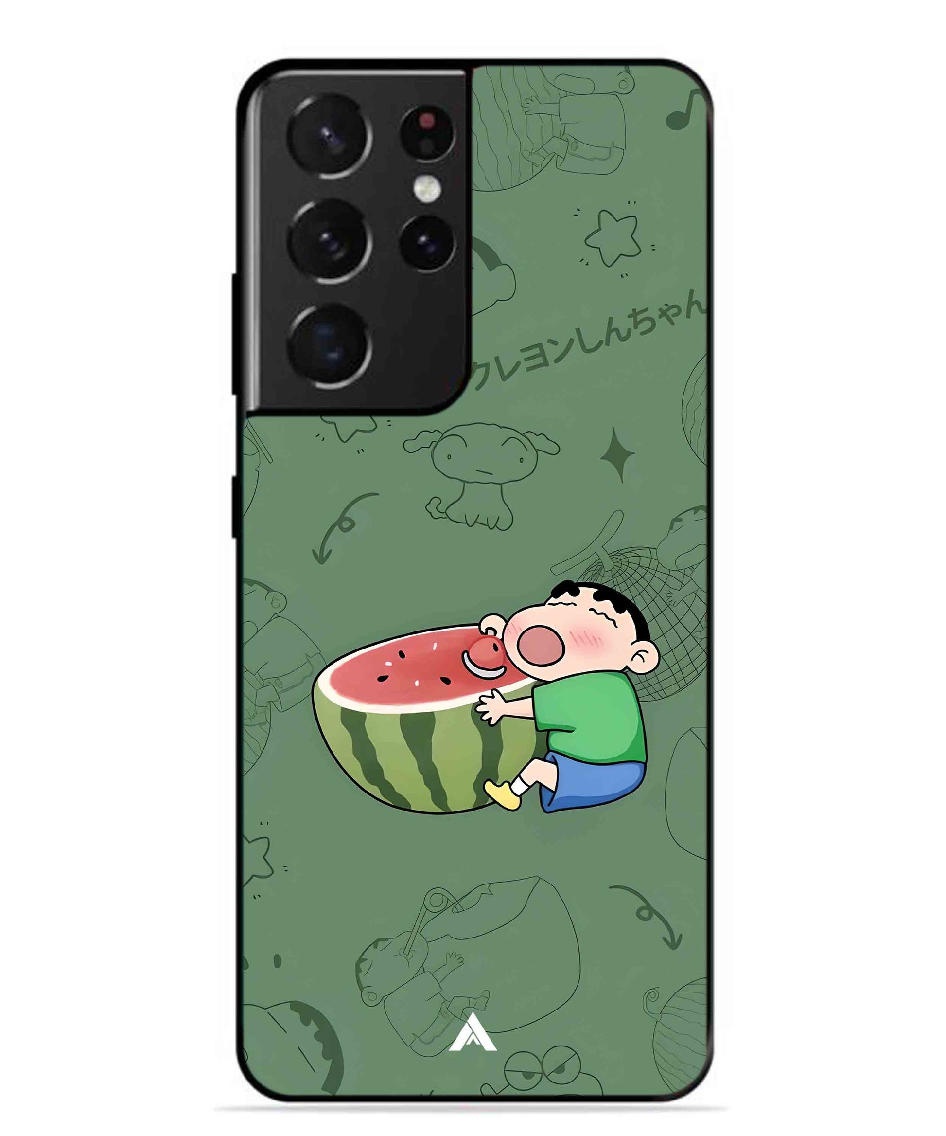 Melon Shinchan Metal Back Cover Phone Case for Samsung Galaxy S21 Ultra