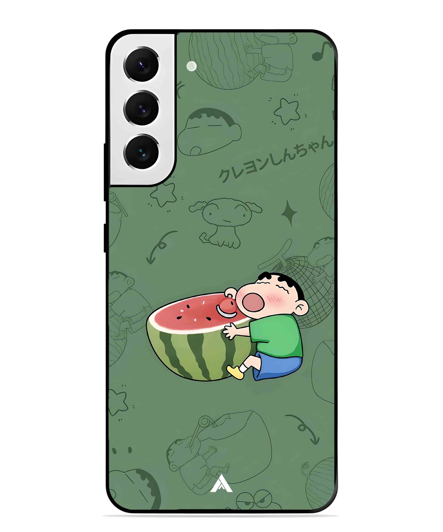 Melon Shinchan Metal Back Cover Phone Case for Samsung Galaxy S22 Plus