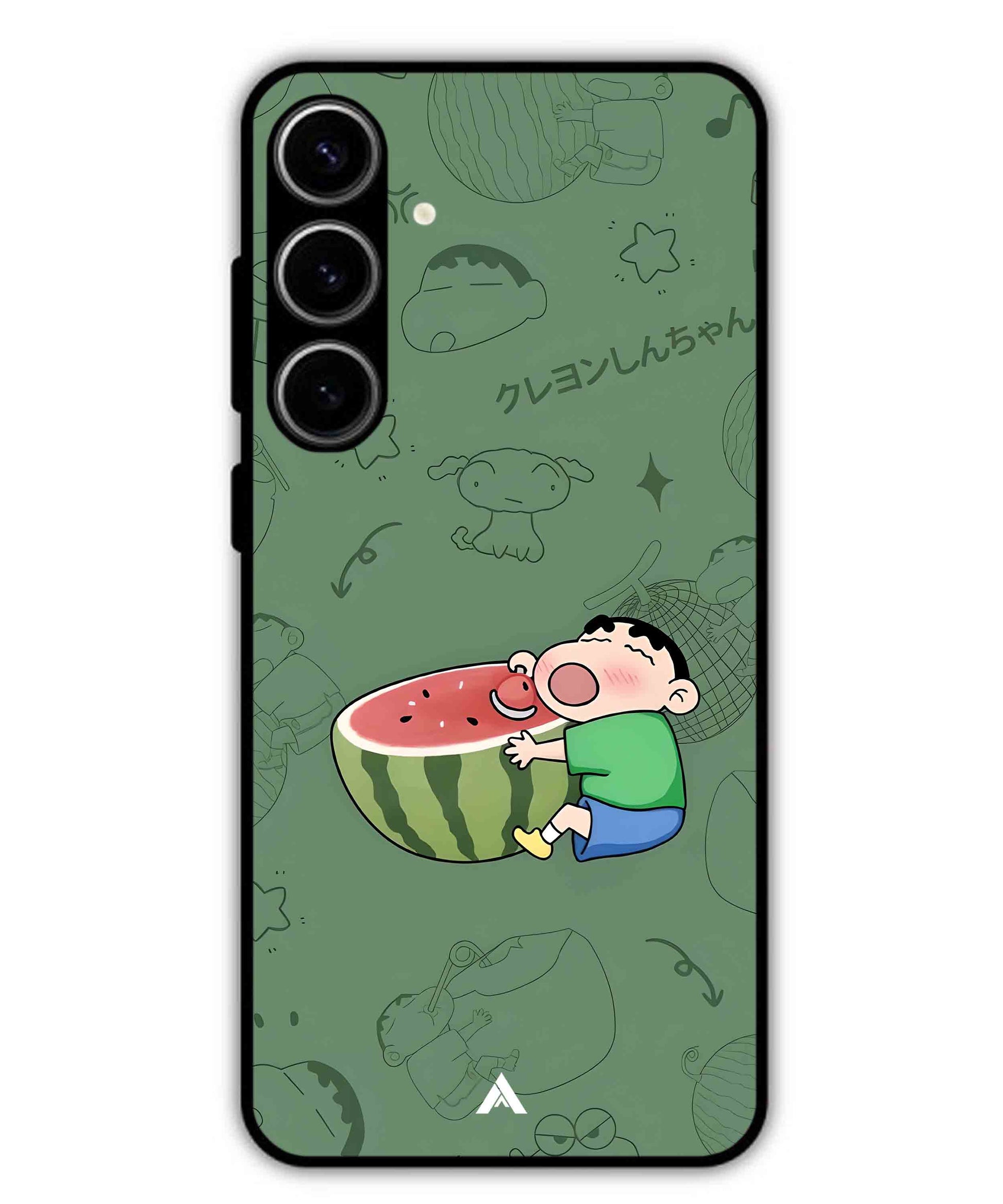 Melon Shinchan Metal Back Cover Phone Case for Samsung Galaxy S23 Plus