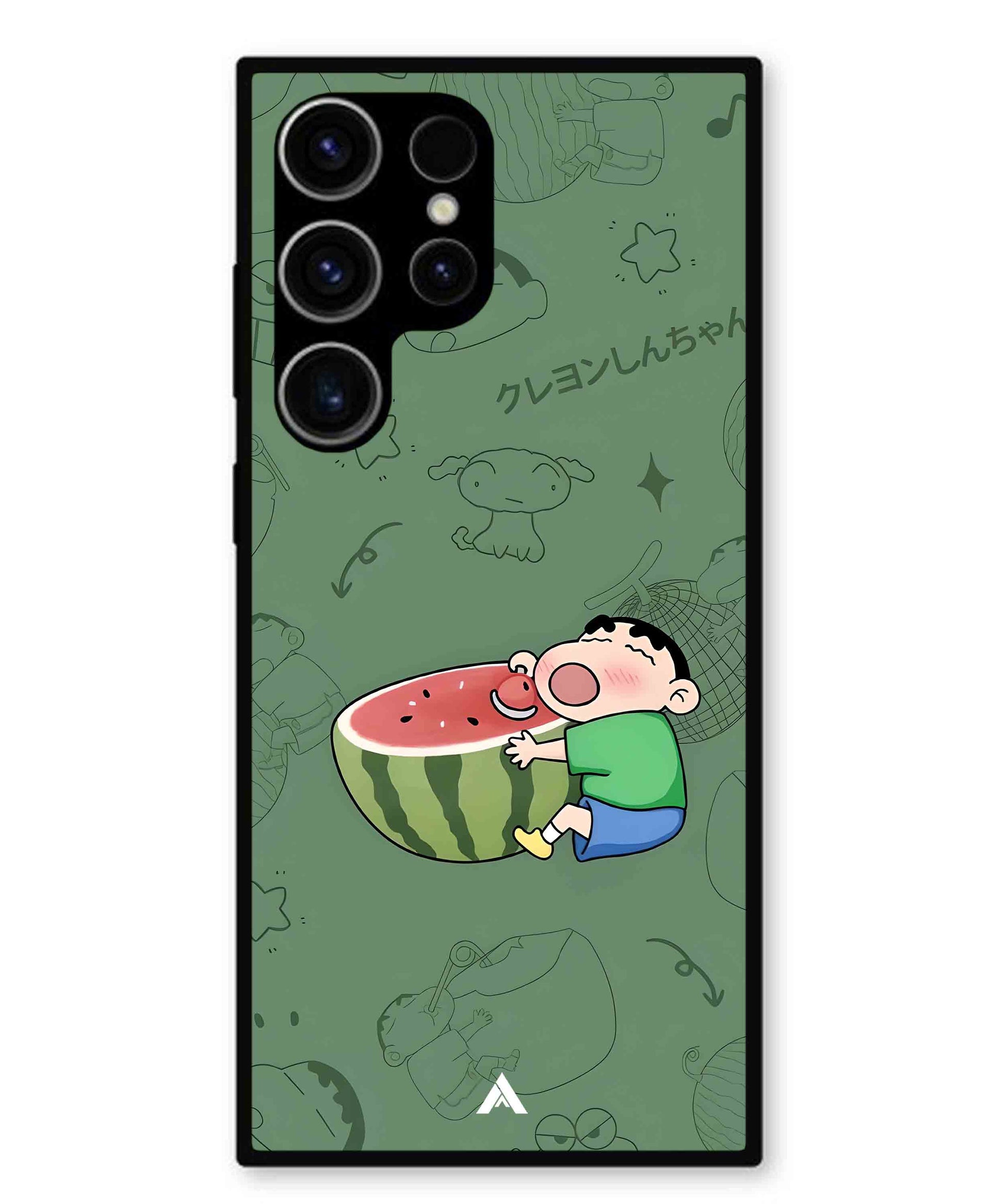 Melon Shinchan Metal Back Cover Phone Case for Samsung Galaxy S23 Ultra