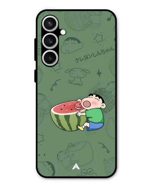 Melon Shinchan Metal Back Cover Phone Case for Samsung Galaxy S24 Fe
