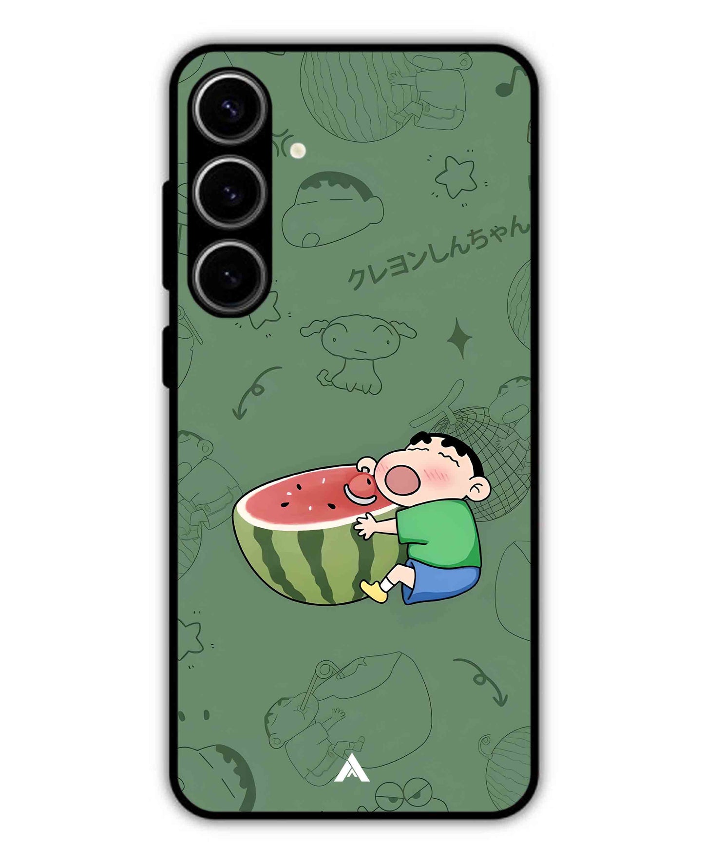 Melon Shinchan Metal Back Cover Phone Case for Samsung Galaxy S24 Plus