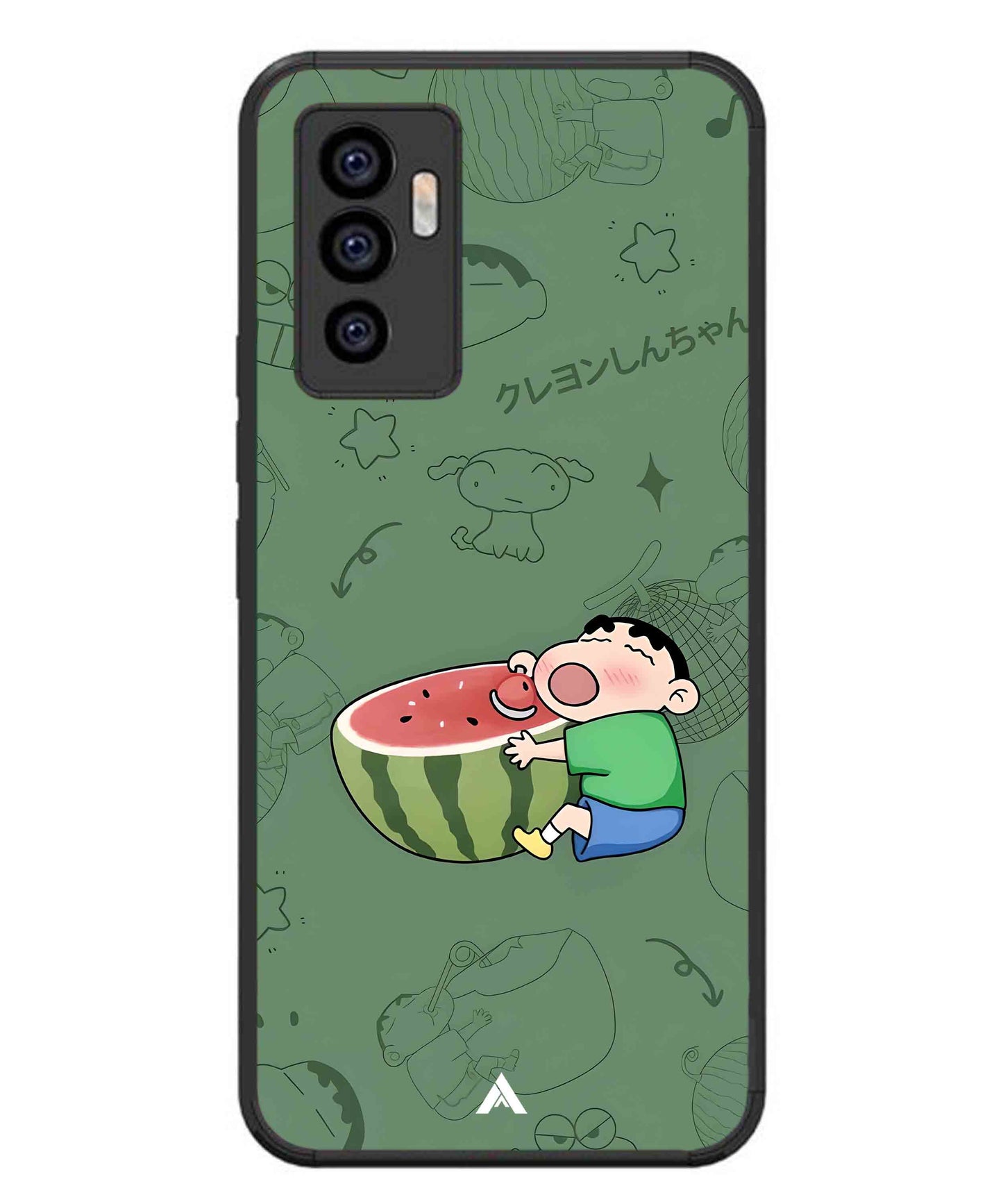 Melon Shinchan Metal Back Cover Phone Case for Vivo T1