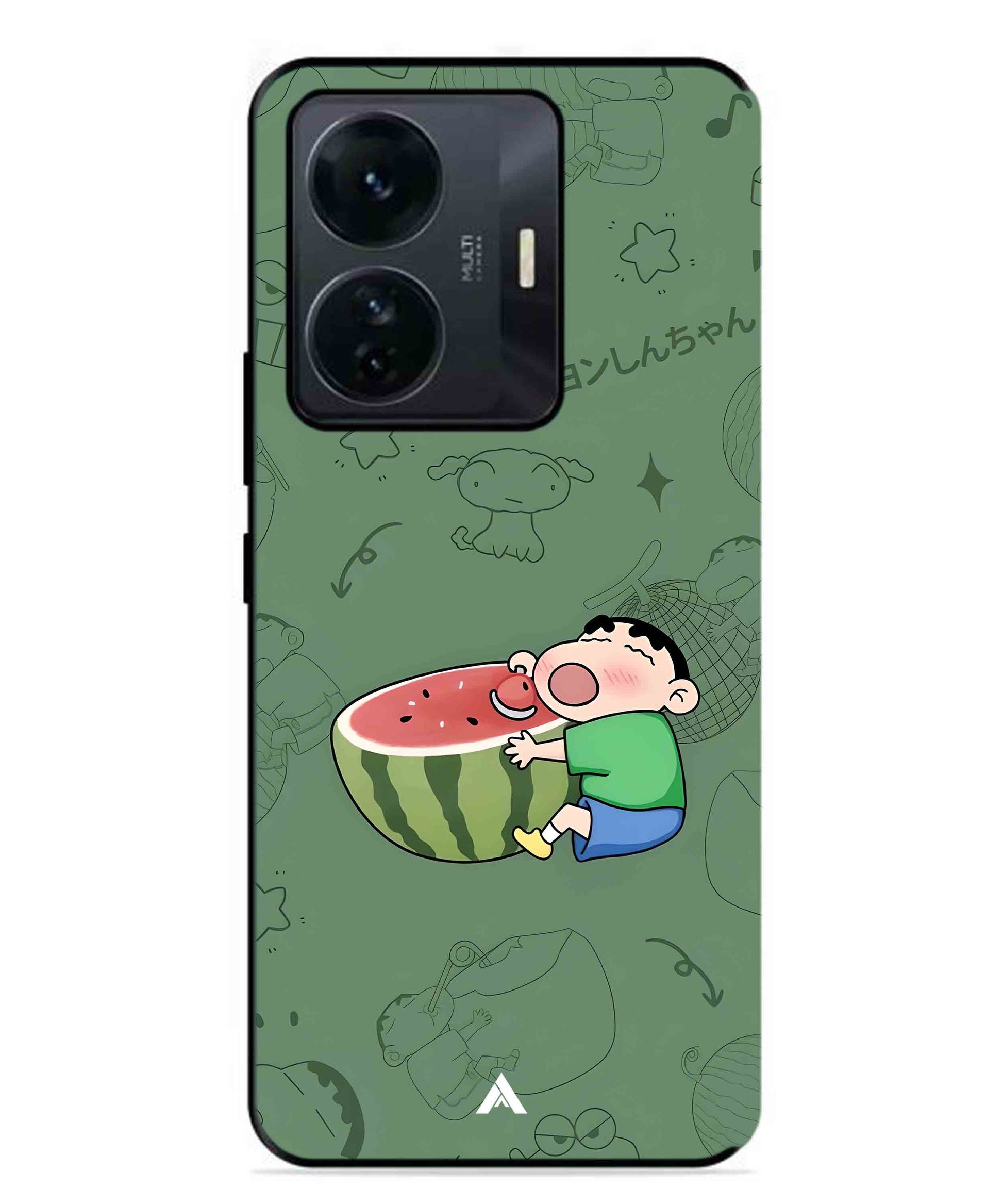 Melon Shinchan Metal Back Cover Phone Case for Vivo T1 Pro