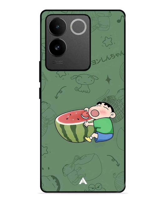 Melon Shinchan Metal Back Cover Phone Case for Vivo T2 Pro